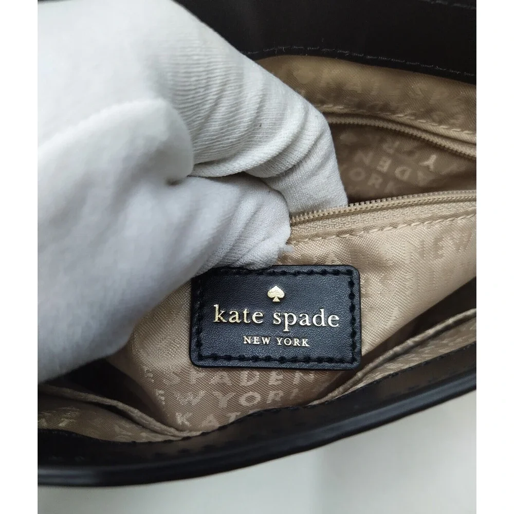 Kate Spade New York Doreen Black Leather Logo Flap Closure Crossbody Bag